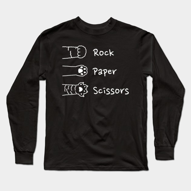 Rock Paper Scissors Cat Paw Long Sleeve T-Shirt by dentikanys